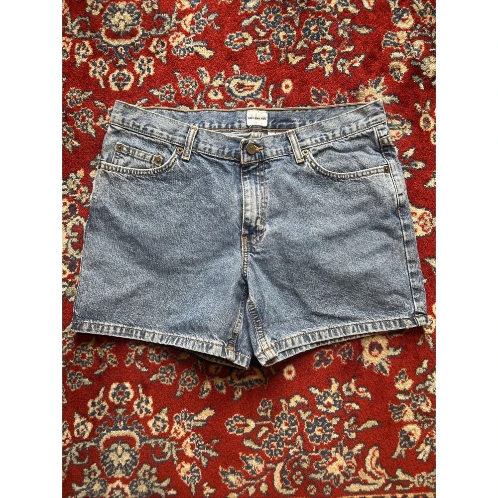 Vintage CK JEANS CALVIN KLEIN Stone washed Denim Shorts HIGH-RISE Baggy 11